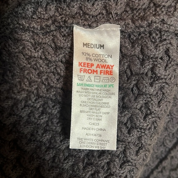 The White Company London Charcoal Long Knit Sweater Size Medium - Picture 5 of 8